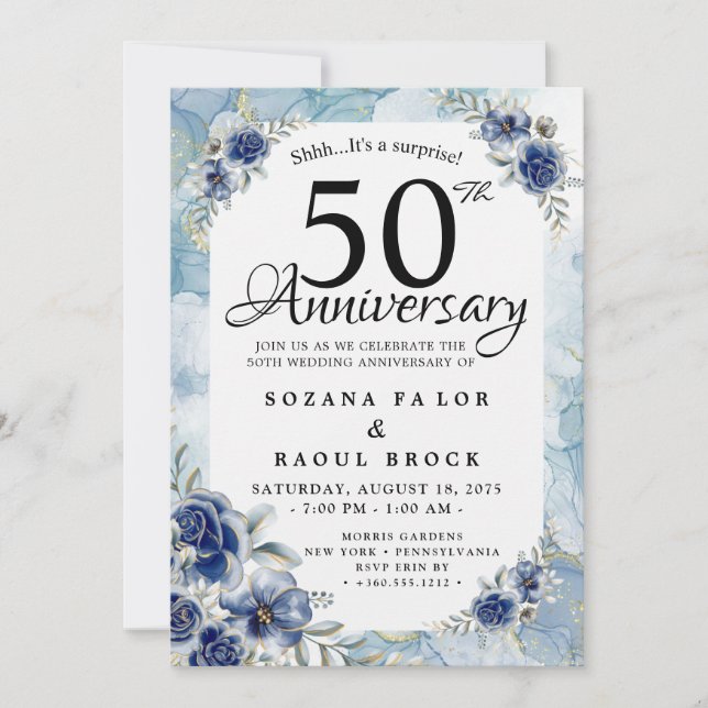 50th Wedding Anniversary  Invitation (Front)