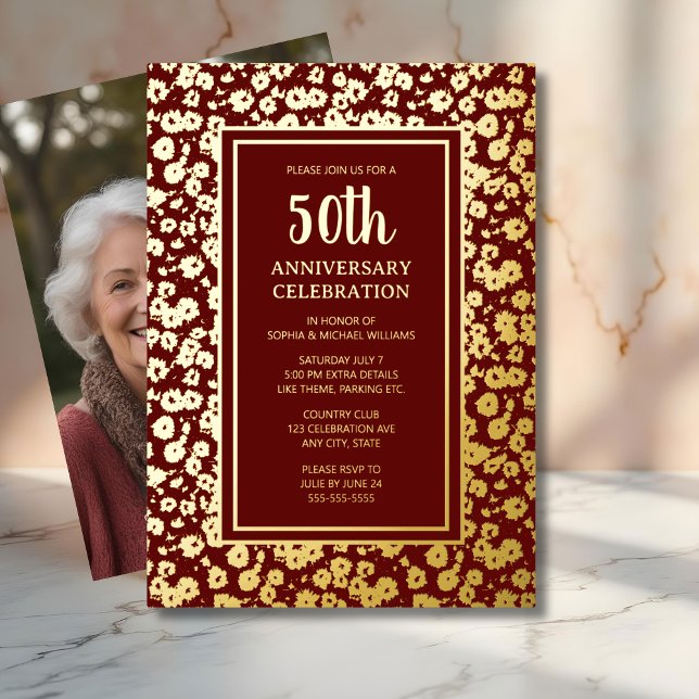 50th Wedding Anniversary Invitation Golden (Creator Uploaded)
