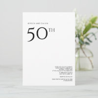 50th Wedding Anniversary Invitation Minimalist