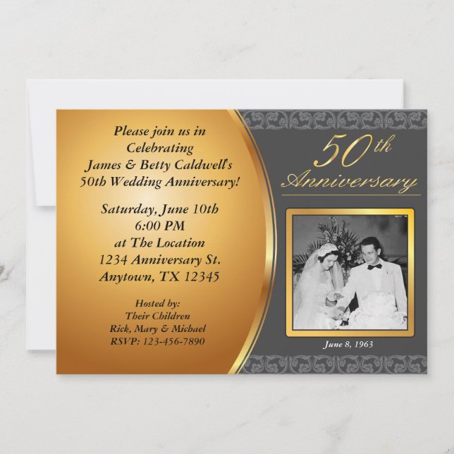 50th Wedding Anniversary Invitations (Front)