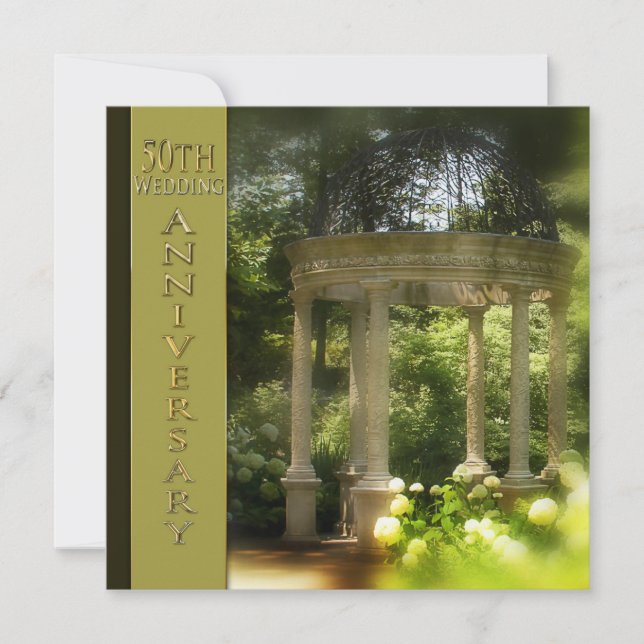 50th Wedding Anniversary Invitations - Gazebo (Front)