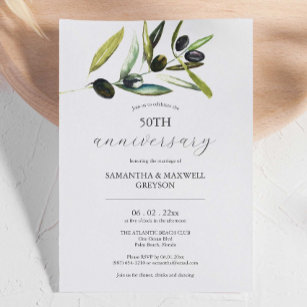 50th Wedding Anniversary Invitations Olive Branch