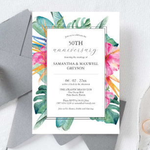 50th Wedding Anniversary Invitations Tropical