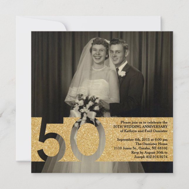 50th Wedding Anniversary Invite 5.25 x 5.25 (Front)