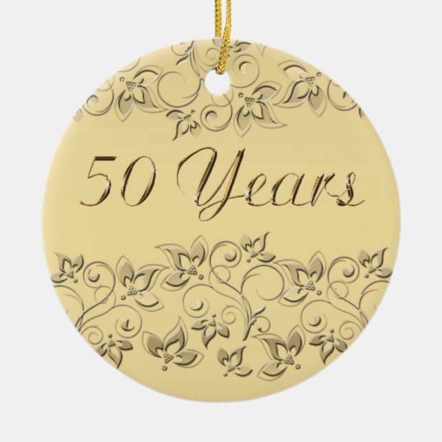 50th Wedding Anniversary Keepsake Ornament (Front)