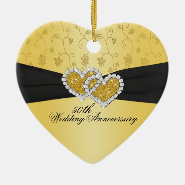 50th Wedding Anniversary Keepsake Ornament (Front)