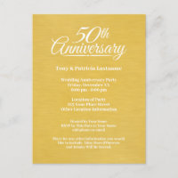 50th Wedding Anniversary Large Print Golden
