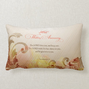 50th Wedding Anniversary, Lord Bless & Keep Lumbar Cushion