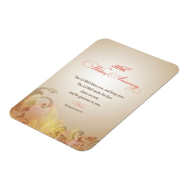 50th Wedding Anniversary, Lord Bless & Keep Magnet (Left Side)