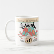 50th Wedding Anniversary Lovebirds Custom