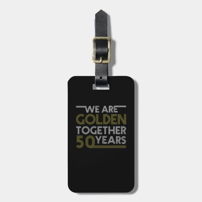 50th Wedding Anniversary Luggage Tag (Front Vertical)