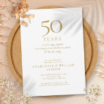 50th Wedding Anniversary Memories Gold Invitation<br><div class="desc">This chic anniversary invitation can be personalised with your special 50 years anniversary memories and celebration information. Designed by Thisisnotme©</div>