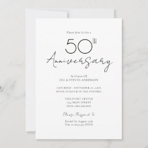 50th Wedding Anniversary Minimal Invitation