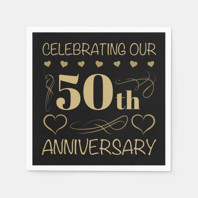 50th Wedding Anniversary Napkin (Front)