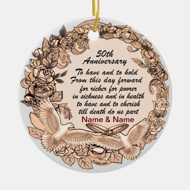 50th Wedding Anniversary  Ornament (Front)