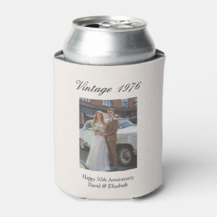 50th Wedding Anniversary Party Favor Custom Photo Can Cooler