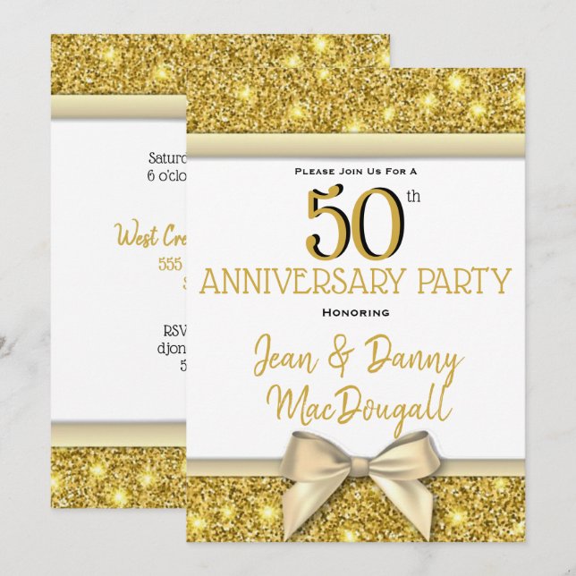 50th Wedding Anniversary Party Invitation (Front/Back)