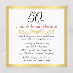 50th Wedding Anniversary Party Invitations