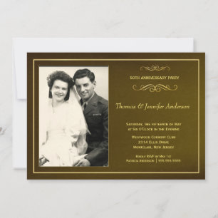 50th Wedding Anniversary Party Photo Invitations