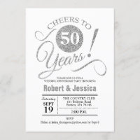 50th Wedding Anniversary Party - Silver White
