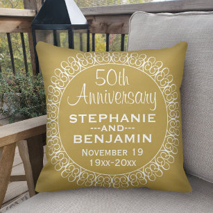 50th Wedding Anniversary Personalised Cushion