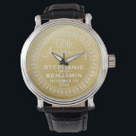 50th Wedding Anniversary Personalised gold Watch<br><div class="desc">NOT REAL gold foil -- just a PRINT. Traditional Gold and White Border - Perfect gift for parents or grandparents. A keepsake that you can customise.</div>