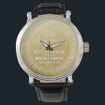 50th Wedding Anniversary Personalised gold Watch<br><div class="desc">NOT REAL gold foil -- just a PRINT. Traditional Gold and White Border - Perfect gift for parents or grandparents. A keepsake that you can customise.</div>