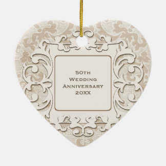 50th Wedding Anniversary Personalised Photo Ceramic Tree Decoration