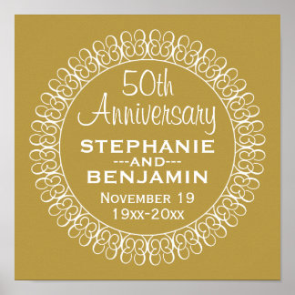50th Wedding Anniversary Personalised Poster