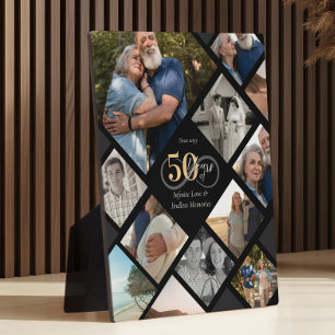 50th Wedding Anniversary Photo Collage Keepsake Plaque