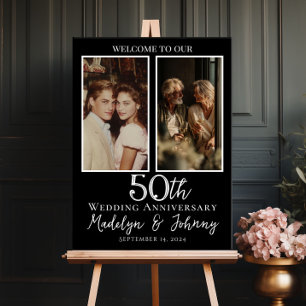 50th wedding anniversary photo collage welcome poster