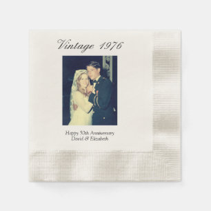 50th Wedding Anniversary Photo Elegant Retro Napkin