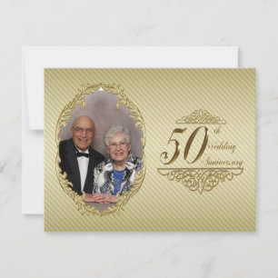 50th Wedding Anniversary Photo Invitation Card