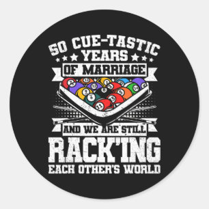 50th Wedding Anniversary Pool Billiards 50 Years M Classic Round Sticker