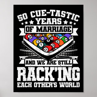 50th Wedding Anniversary Pool Billiards 50 Years M Poster