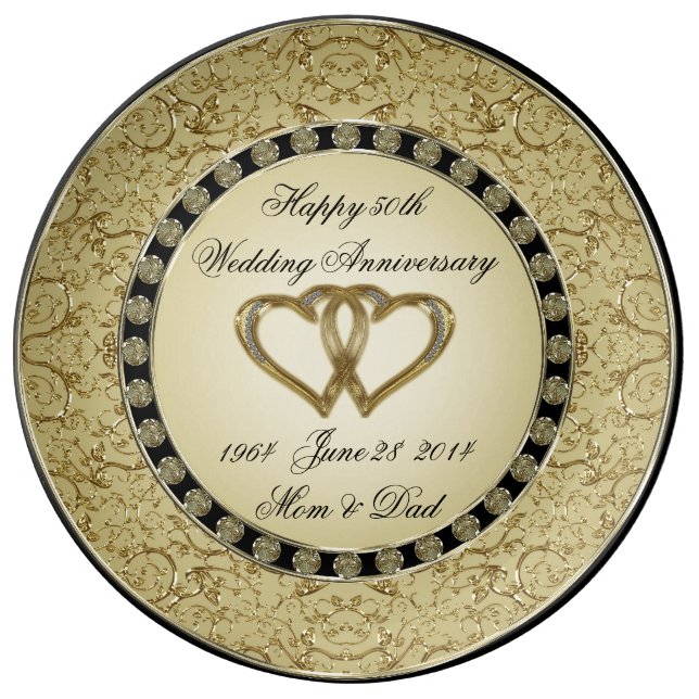 50th Wedding Anniversary Porcelain Plate (Front)