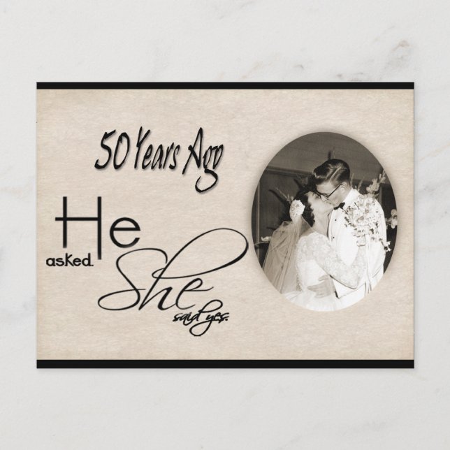 50th Wedding Anniversary Postcard (Front)