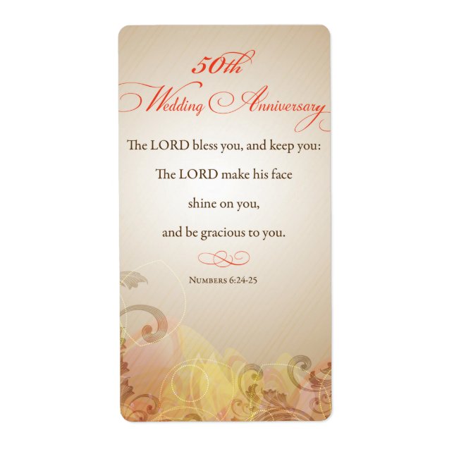 50th Wedding Anniversary, Religious Lord Bless (Front)