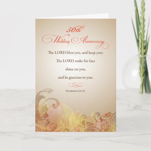 50th Wedding Anniversary, Religious Lord Bless & K Card (Front)