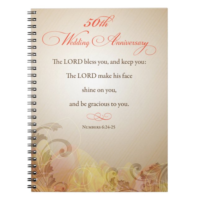 50th Wedding Anniversary, Religious Lord Bless Spiral Notebook (Front)