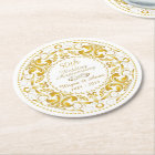 50th Wedding Anniversary - Round Paper Coaster