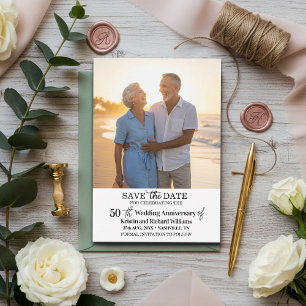 50th Wedding Anniversary Save the Date Photo Card