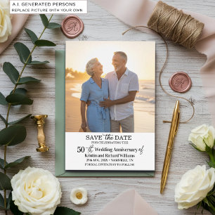 50th Wedding Anniversary Save the Date Photo Card