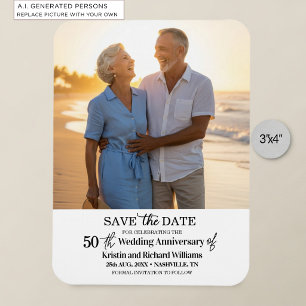 50th Wedding Anniversary Save the Date Photo Magnet