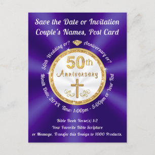 50th Wedding Anniversary Save the Date PostCards