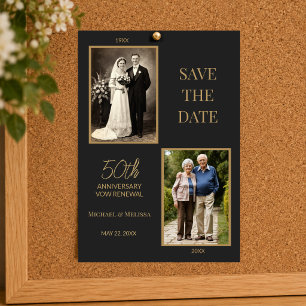 50th Wedding Anniversary Save the Date Vow Renewal Invitation
