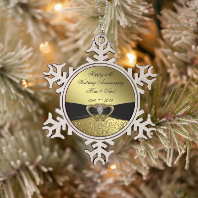 50th Wedding Anniversary Snowflake Ornament (Tree)