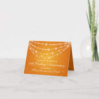50th Wedding Anniversary Sparkling Chain Orange