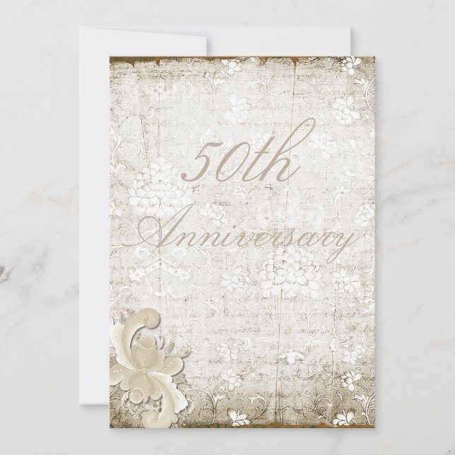50th Wedding Anniversary Telemark Style Custom Invitation (Front)