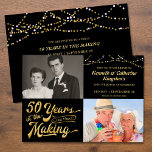 50th Wedding Anniversary Then & Now Photos Party Invitation<br><div class="desc">Invite your guests with this 50th wedding anniversary invitation in black and gold featuring retro typography stating 50 YEARS IN THE MAKING and lets you include their wedding year as part of the design and adding their THEN and NOW photos. Party invitation details are on the back side. PHOTO TIP:...</div>